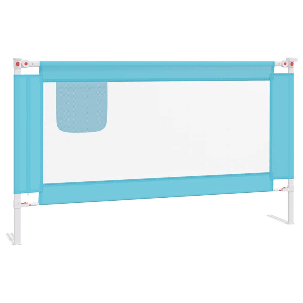 Barrière de sécurité de lit d'enfant Bleu 140x25 cm Tissu