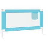 Barrière de sécurité de lit d'enfant Bleu 140x25 cm Tissu