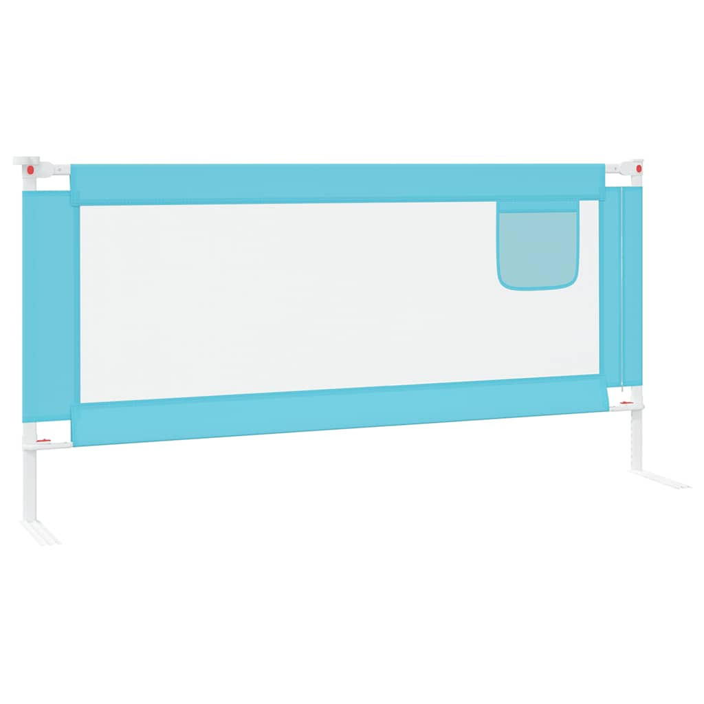 Sicherheitsbarriere für Kinderbetten Blau 190x25 cm Stoff