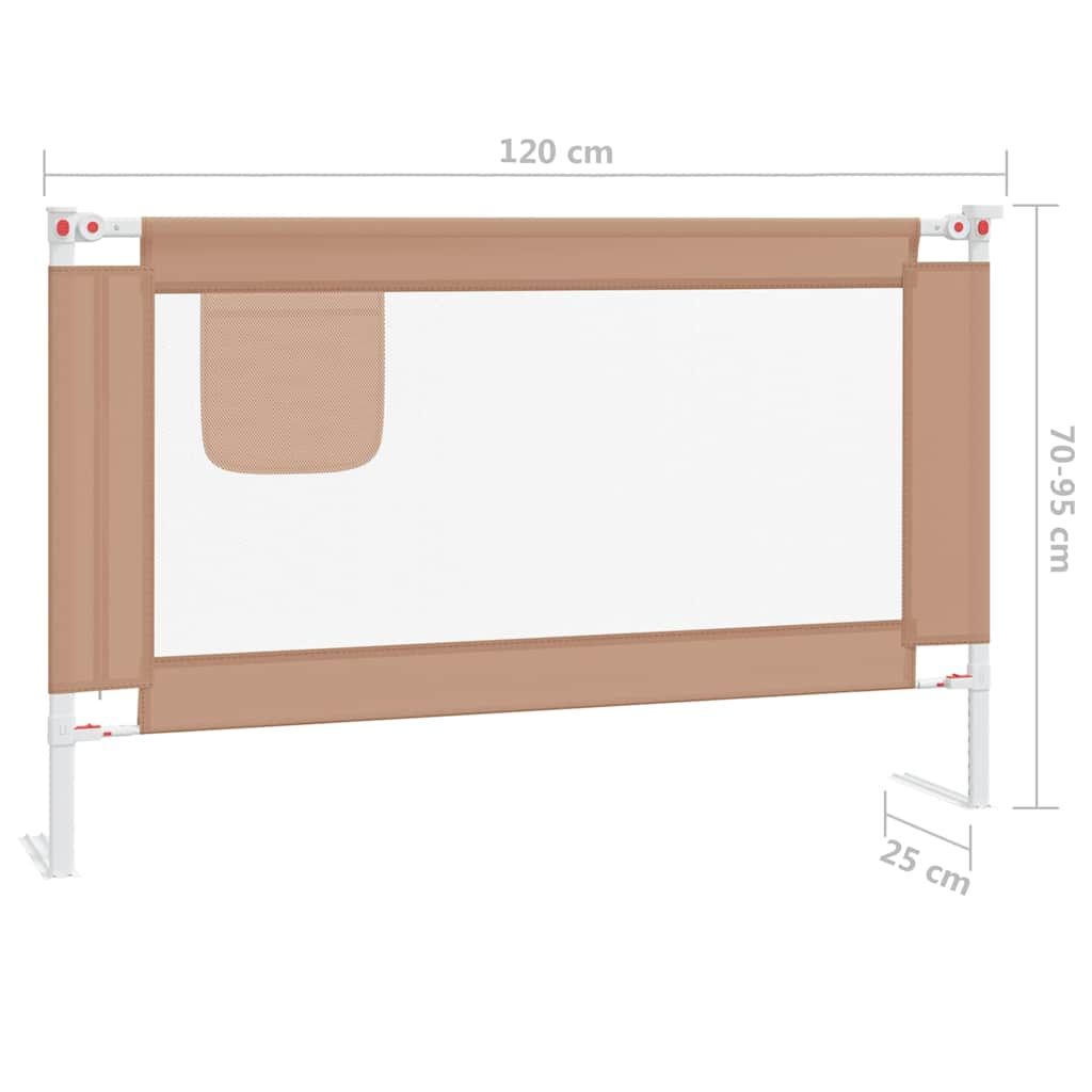 Kinderbett-Sicherheitsgitter Taupe 120x25 cm Stoff