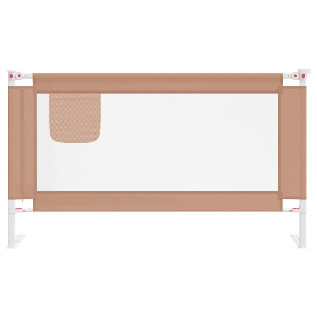 Barrière de sécurité de lit d'enfant Taupe 140x25 cm Tissu