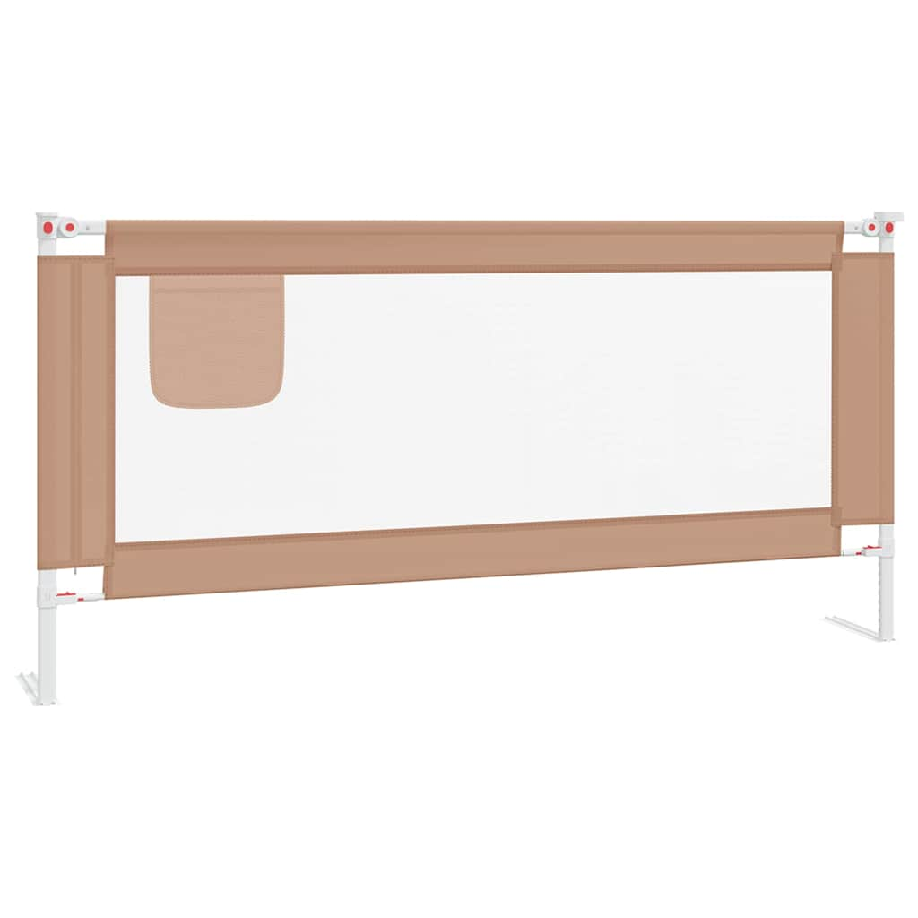 Barrière de sécurité de lit d'enfant Taupe 190x25 cm Tissu