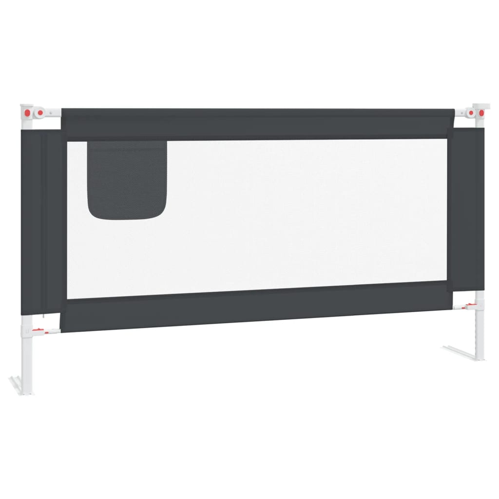 Barrière de sécurité de lit d'enfant Gris foncé 160x25 cm Tissu