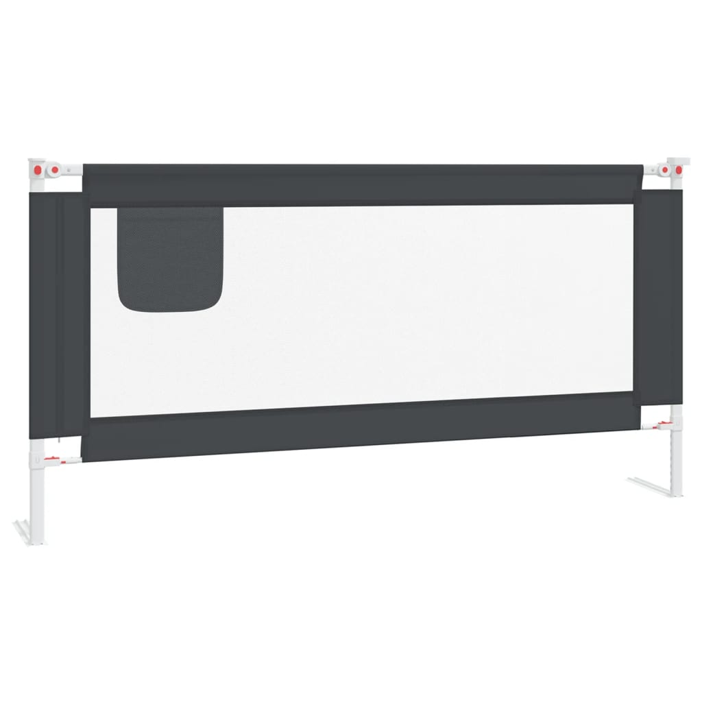 Barrière de sécurité de lit d'enfant Gris foncé 180x25 cm Tissu