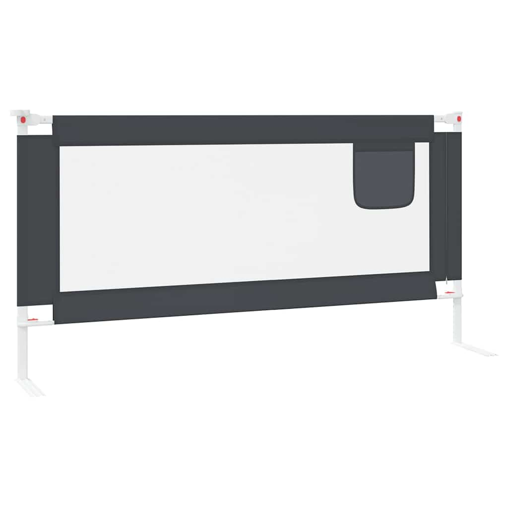 Barrière de sécurité de lit d'enfant Gris foncé 180x25 cm Tissu