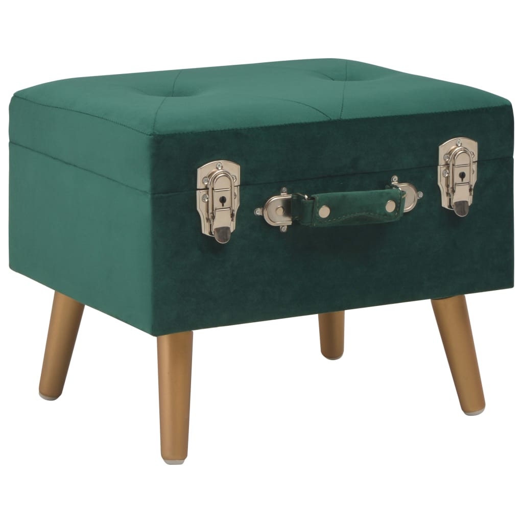 Tabouret de rangement 40 cm Vert Velours