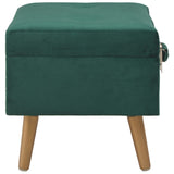 Tabouret de rangement 40 cm Vert Velours