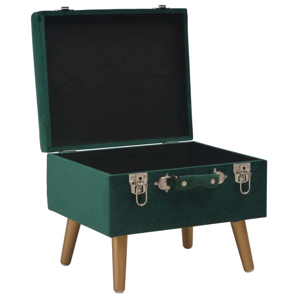 Tabouret de rangement 40 cm Vert Velours