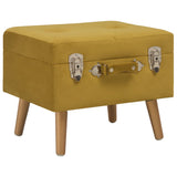 Tabouret de rangement 40 cm Jaune moutarde Velours