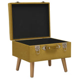 Tabouret de rangement 40 cm Jaune moutarde Velours