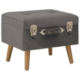 Tabouret de rangement 40 cm Gris Velours