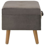 Tabouret de rangement 40 cm Gris Velours