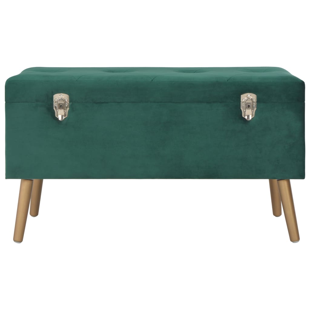 Tabourets de rangement lot de 3 Vert Velours