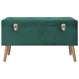 Tabourets de rangement lot de 3 Vert Velours