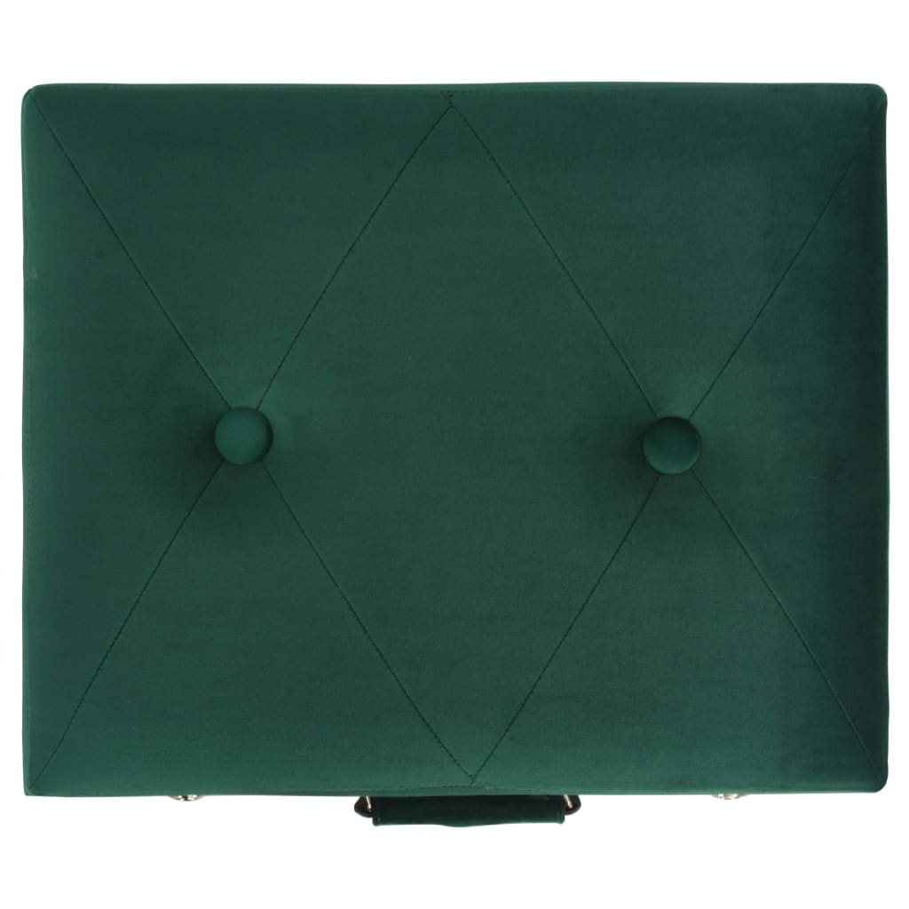 Tabourets de rangement lot de 3 Vert Velours