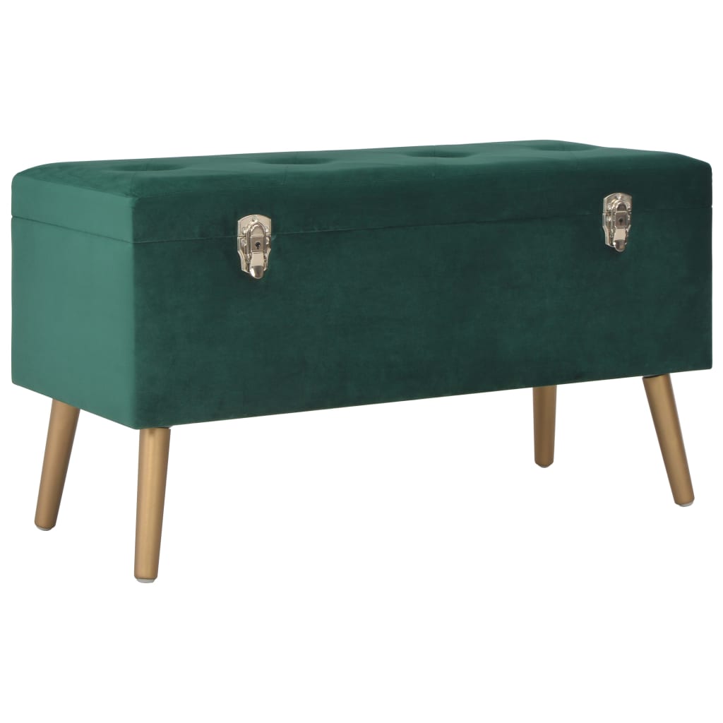 Tabourets de rangement lot de 3 Vert Velours