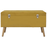 Tabourets de rangement lot de 3 Jaune moutarde Velours