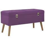 Banc avec compartiment de rangement 80 cm Violet Velours