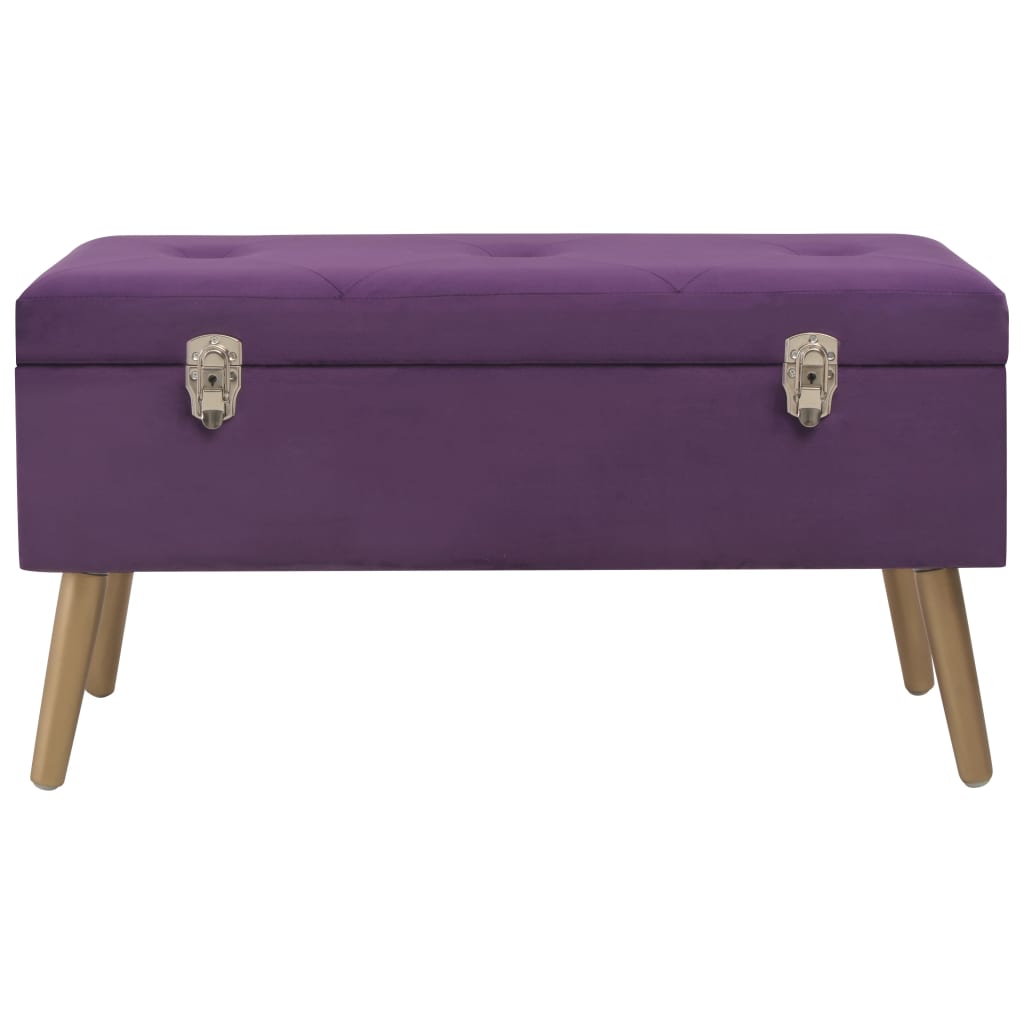 Banc avec compartiment de rangement 80 cm Violet Velours