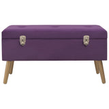 Banc avec compartiment de rangement 80 cm Violet Velours