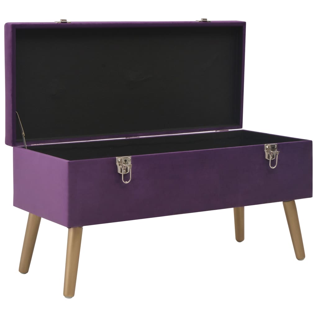 Banc avec compartiment de rangement 80 cm Violet Velours