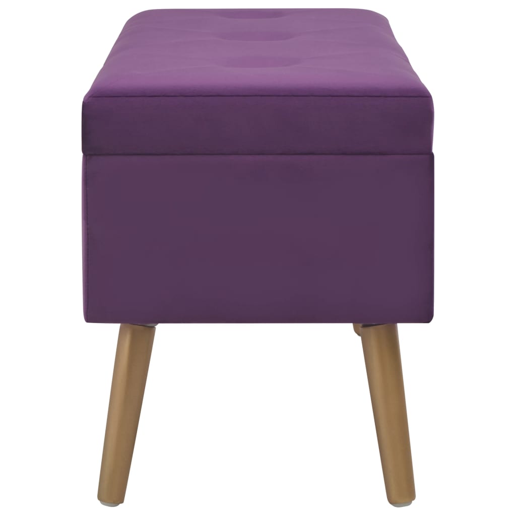 Banc avec compartiment de rangement 80 cm Violet Velours