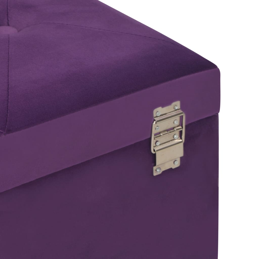 Banc avec compartiment de rangement 80 cm Violet Velours