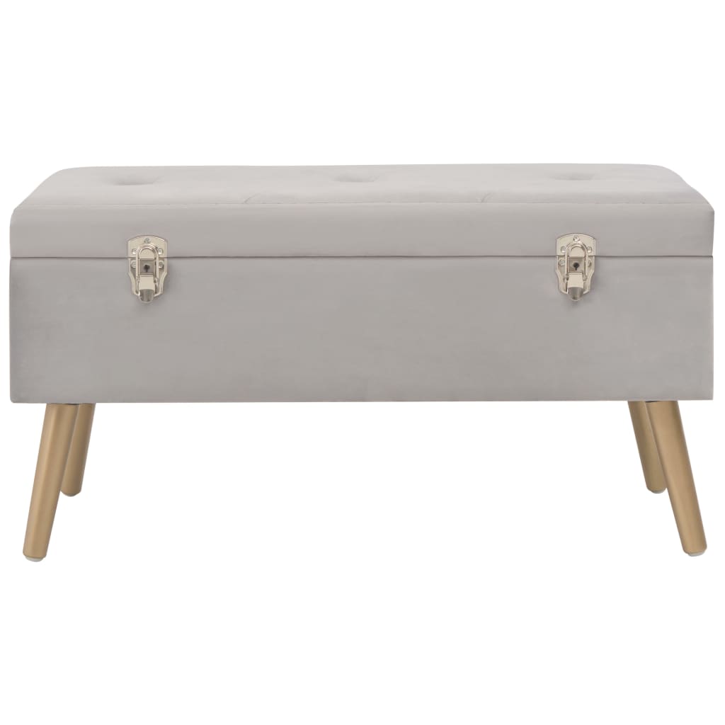 Banc avec compartiment de rangement 80 cm Gris Velours