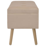 Banc avec compartiment de rangement 80 cm Beige Velours