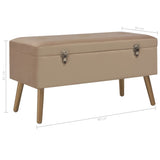 Banc avec compartiment de rangement 80 cm Beige Velours