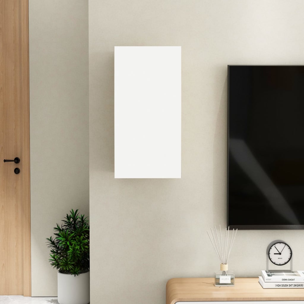 Meuble TV Blanc 30,5x30x60 cm Bois d’ingénierie