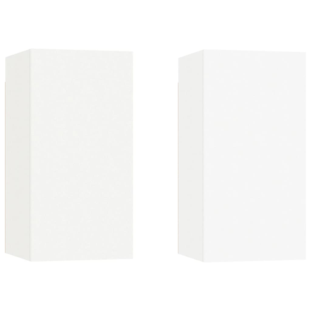 Meubles TV 2 pcs Blanc 30,5x30x60 cm Bois d’ingénierie