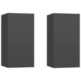 Meubles TV 2 pcs Gris 30,5x30x60 cm Bois d’ingénierie