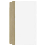 Meuble TV Blanc et chêne sonoma 30,5x30x60 cm Bois d’ingénierie