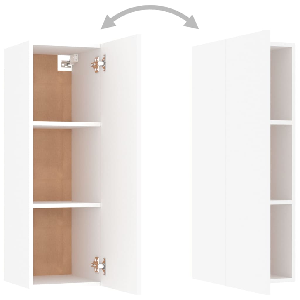 Meubles TV 2 pcs Blanc 30,5x30x90 cm Bois d’ingénierie