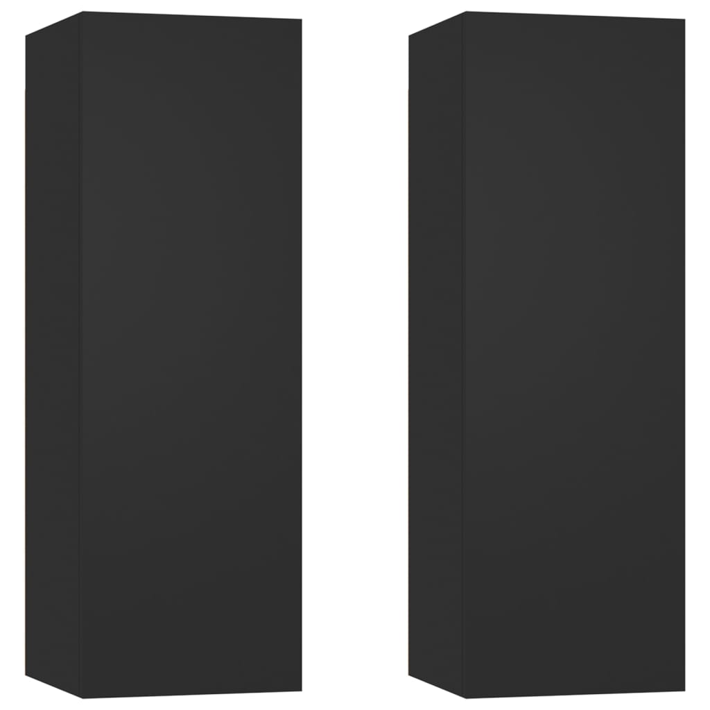 Meubles TV 2 pcs Noir 30,5x30x90 cm Bois d’ingénierie