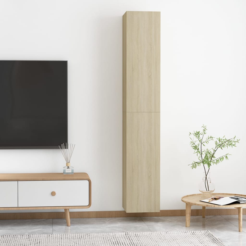 Meubles TV 2 pcs Chêne sonoma 30,5x30x90 cm Bois d’ingénierie