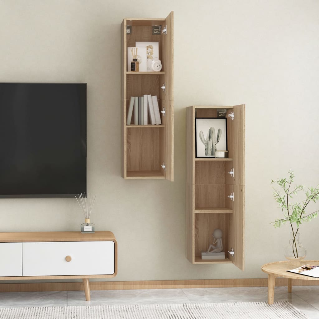 Meubles TV 2 pcs Chêne sonoma 30,5x30x110 cm Bois d’ingénierie