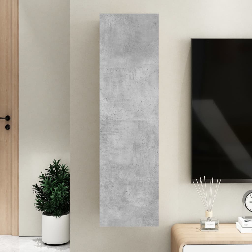 Meuble TV Gris béton 30,5x30x110 cm Bois d’ingénierie