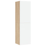 Meubles TV 2 pcs Blanc et chêne sonoma Bois d’ingénierie