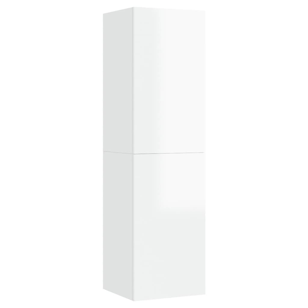 Meuble TV Blanc brillant 30,5x30x110 cm Bois d’ingénierie