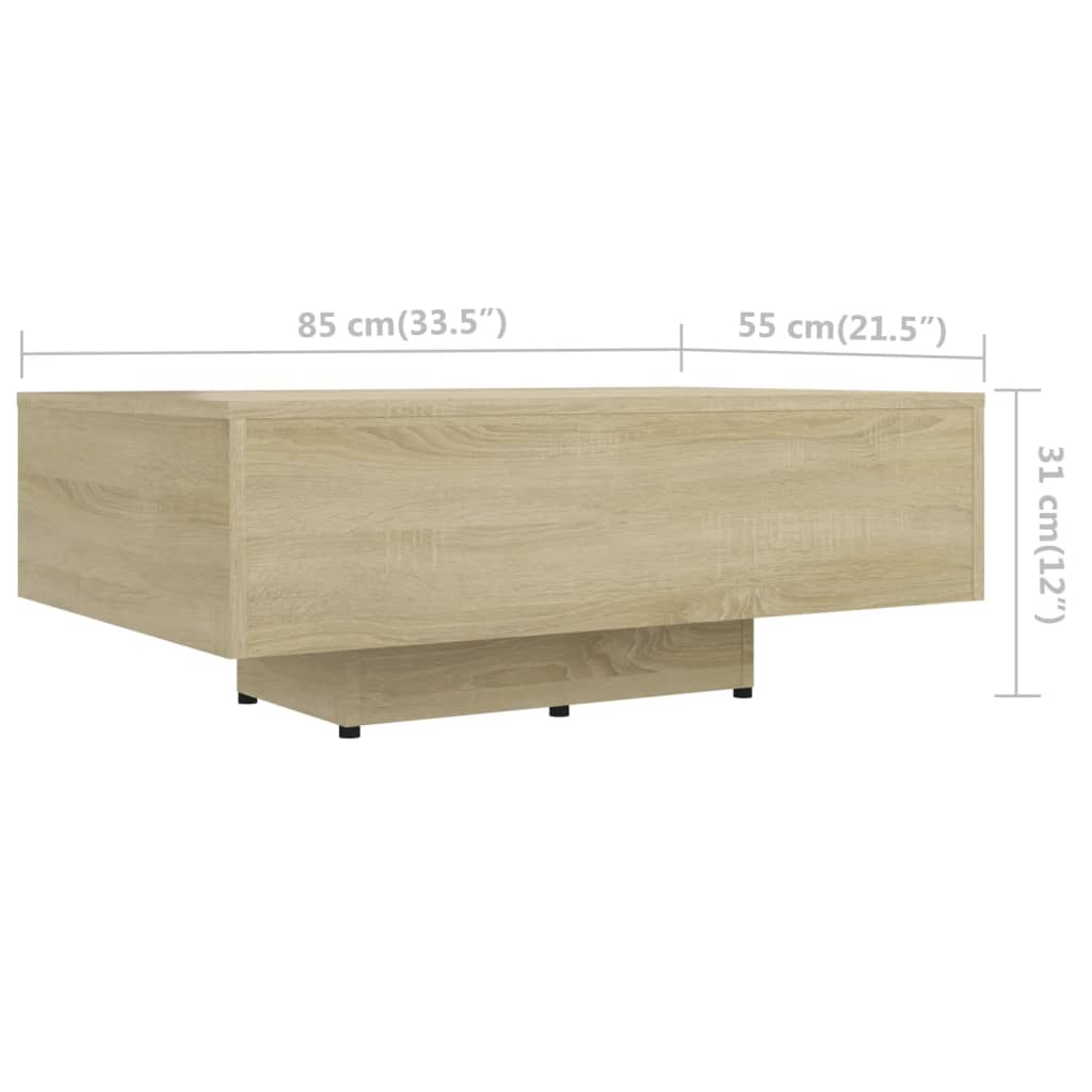 Table basse Chêne sonoma 85x55x31 cm Bois d'ingénierie