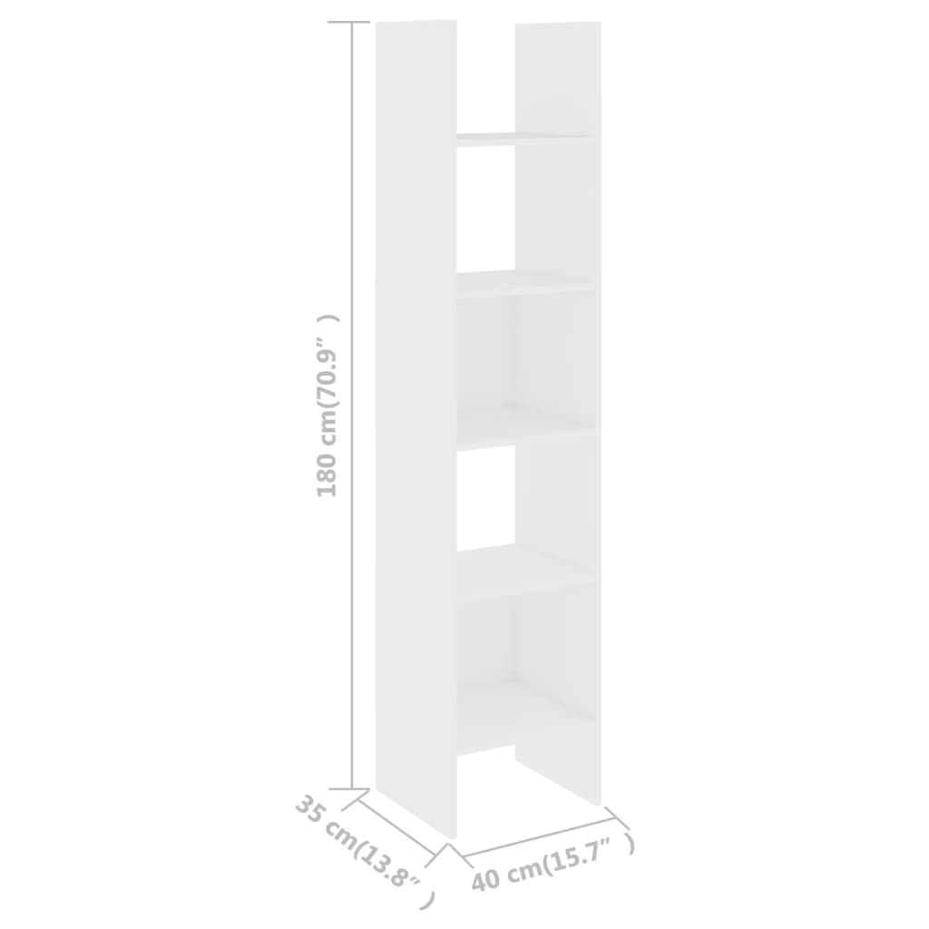 Bibliothèque Blanc 40x35x180 cm Bois d'ingénierie