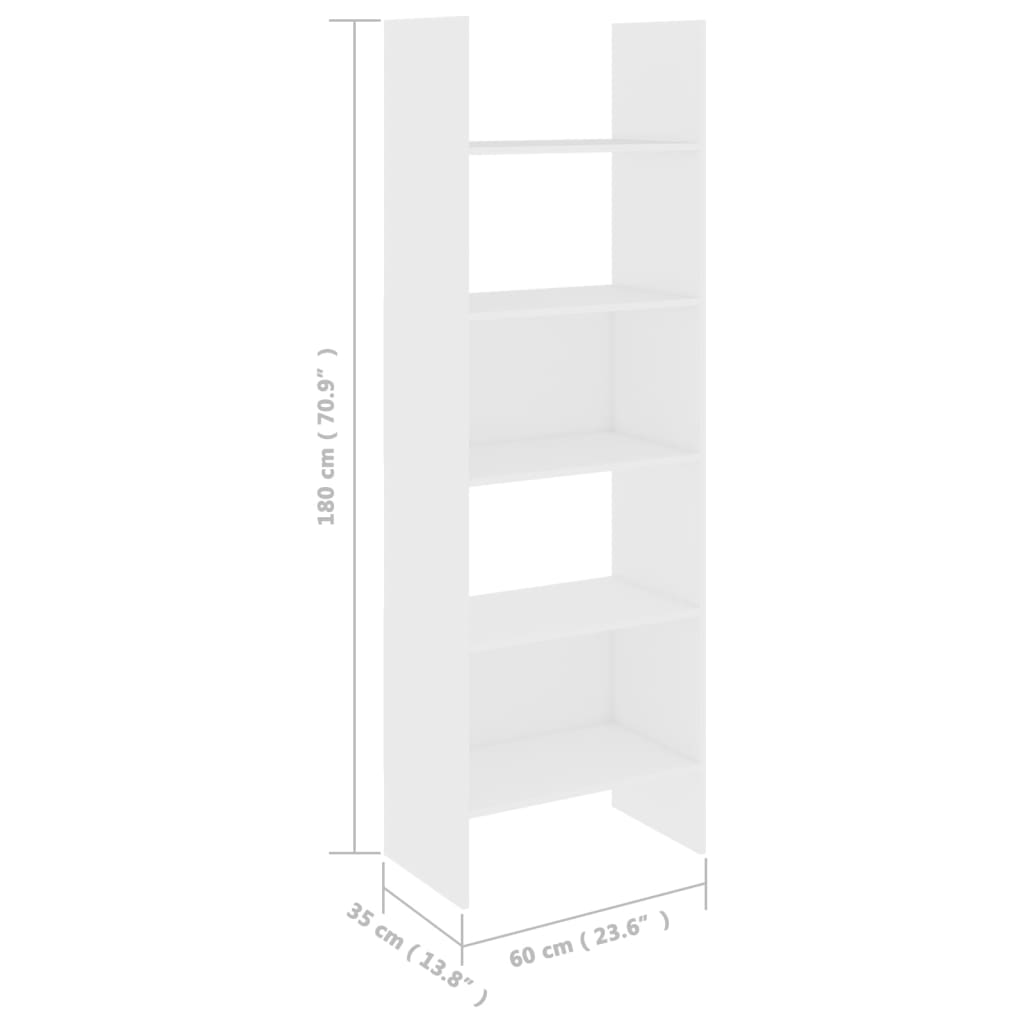 Bibliothèque Blanc 60x35x180 cm Bois d’ingénierie