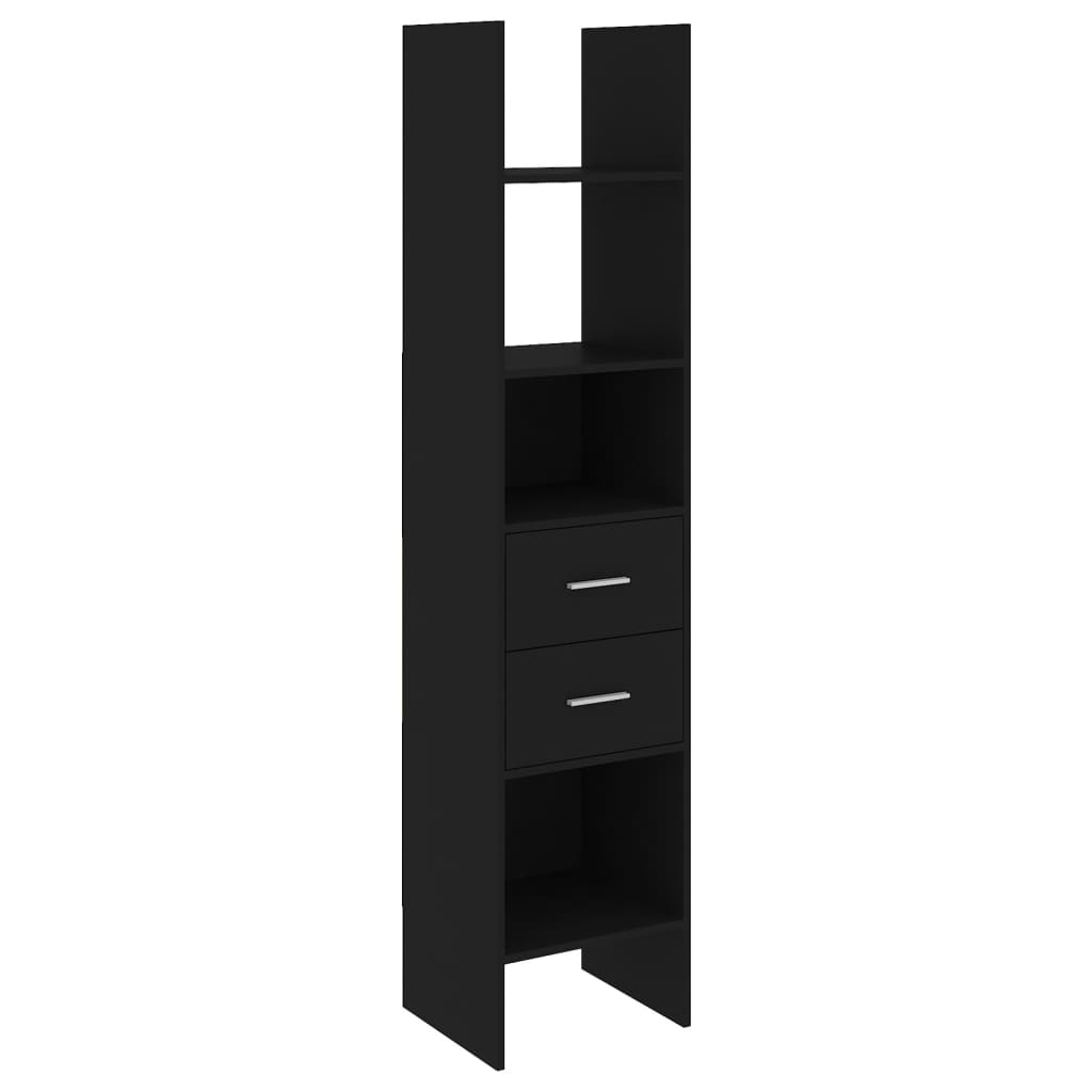 Black Bookcase 40x35x180 cm Engineered Wood