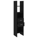 Black Bookcase 40x35x180 cm Engineered Wood