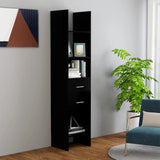 Black Bookcase 40x35x180 cm Engineered Wood