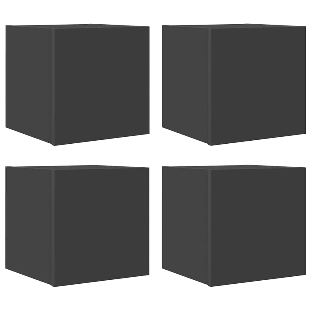 Meubles TV muraux 4 pcs Gris 30,5x30x30 cm