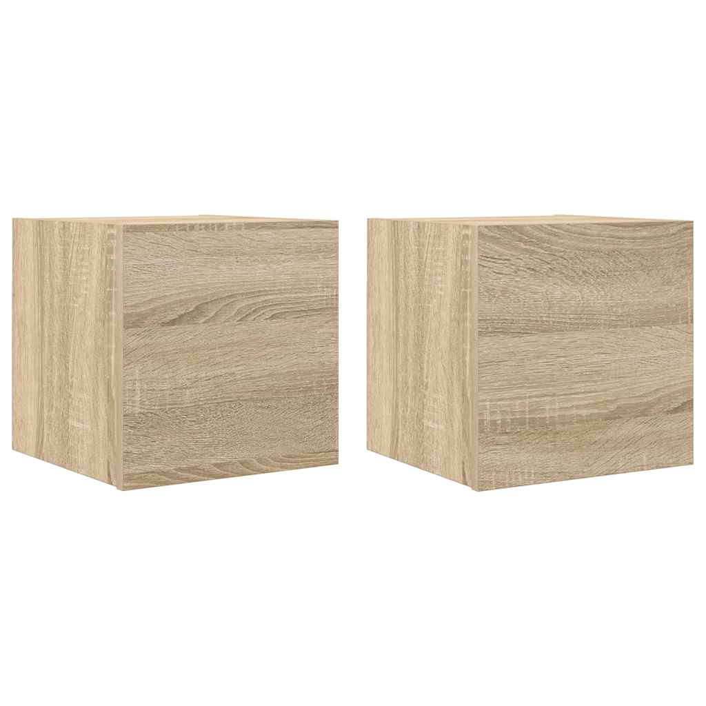 Meubles TV muraux 2 pcs Chêne sonoma 30,5x30x30 cm