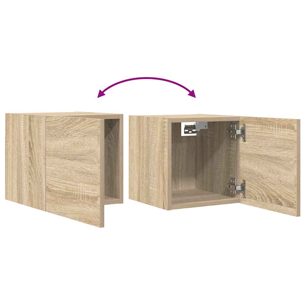 Meubles TV muraux 2 pcs Chêne sonoma 30,5x30x30 cm